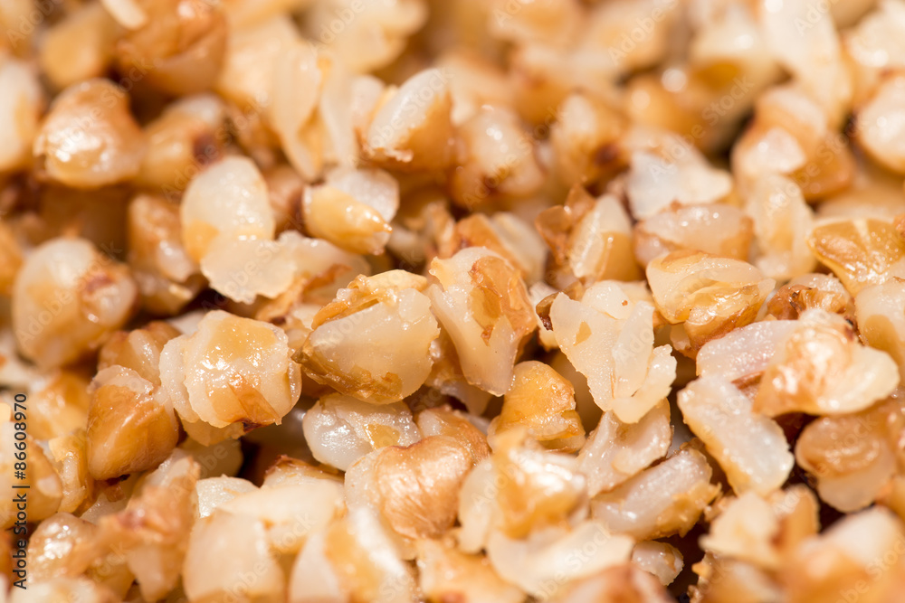 buckwheat groats as background. close buckwheat groats as background. close