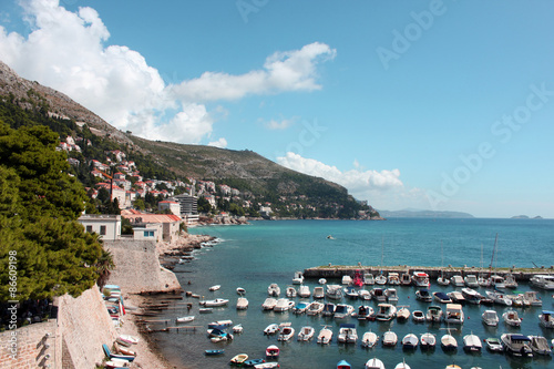 Boats in the sea, Dubrovnik, Croatia. © Afflamen