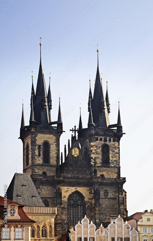 Church of Our Lady before Tyn in Prague. Czech Republic