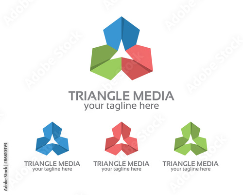 Abstract triangle logo design vector for business corporate identity. Simple and clean flat design triangle icon vector.
