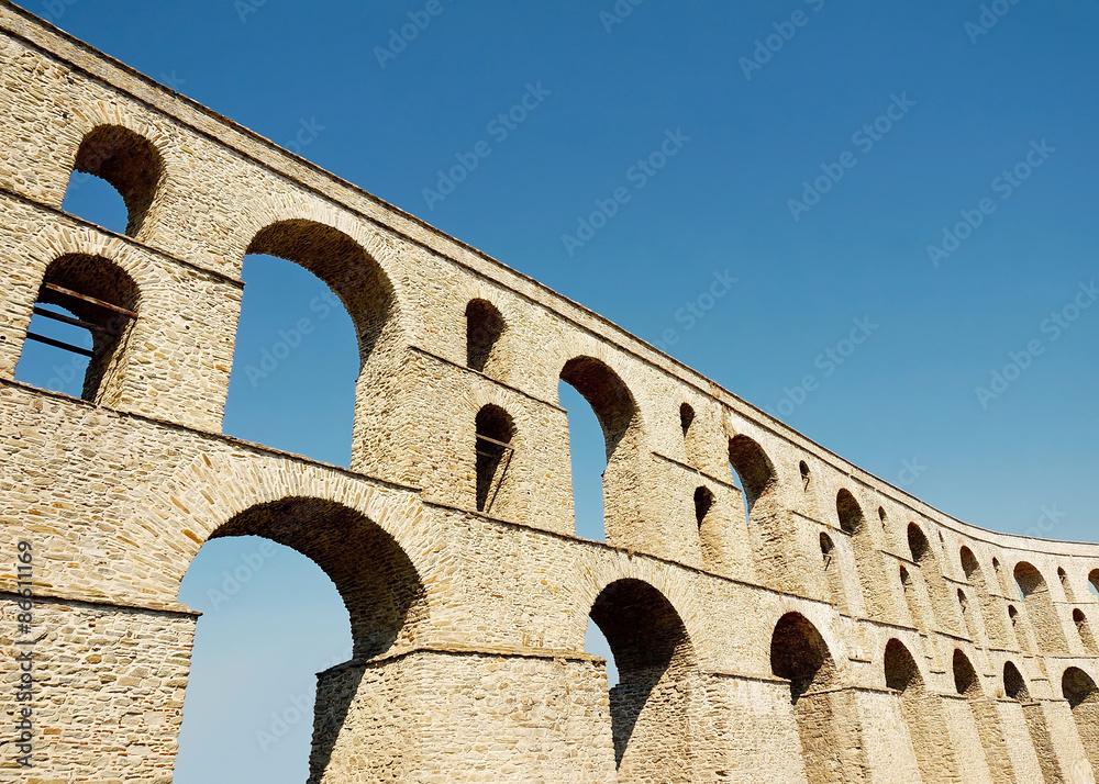 Ancient Roman Aqueduct / Landmark of the Greek City of Kavala