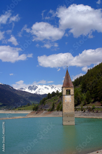 Italia,Trentino Alto Adige. Lago Resia. photo