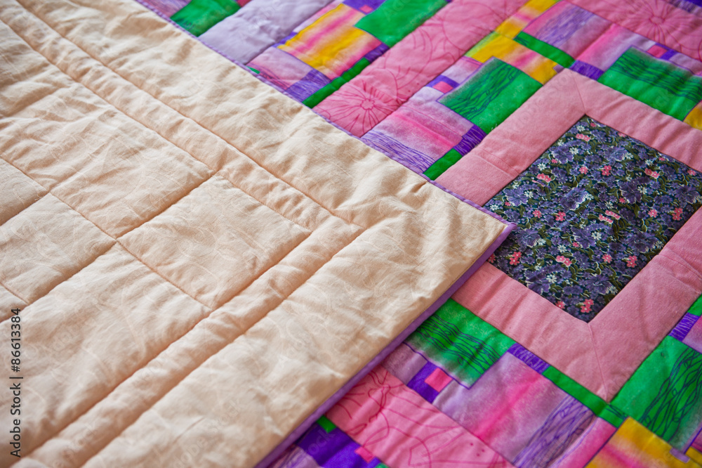 Blanket sewed manually from pieces of a fabric 3030. Blanket sewed manually from pieces of a fabric 3030.