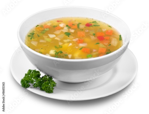 Tableau sur toile Soup, Vegetable Soup, Bowl.