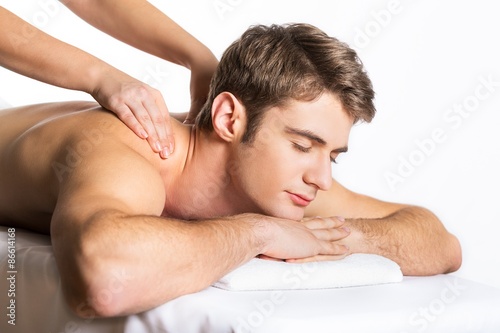 Foto Spa, sauna, handsome.