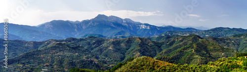 Beautiful panoramic view of italien mountains, tourism concept