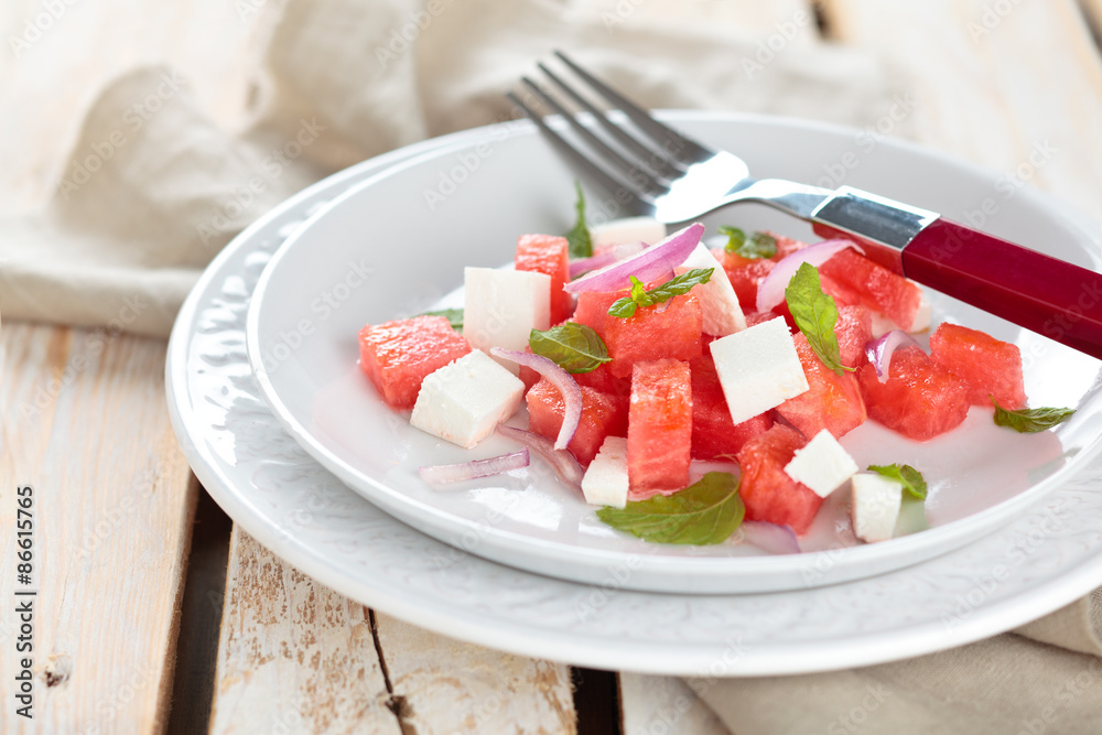 Watermelon salad. Watermelon salad.