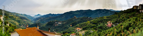 Beautiful panoramic view of italien mountains  tourism concept