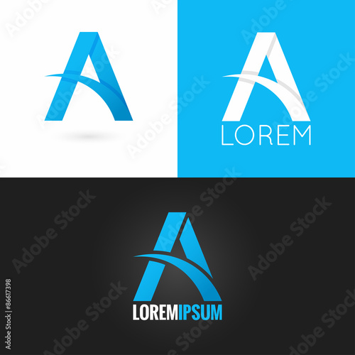 letter A logo design icon set background