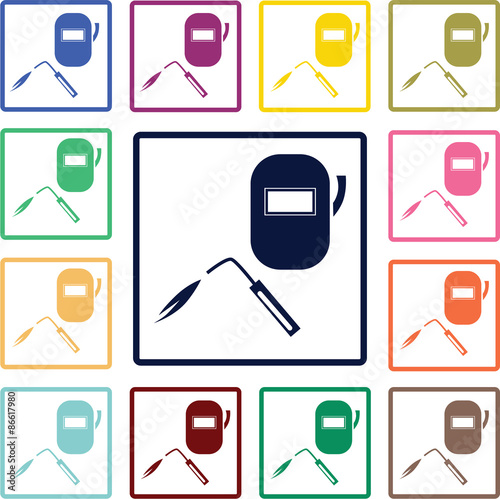 Welder and helmet icon