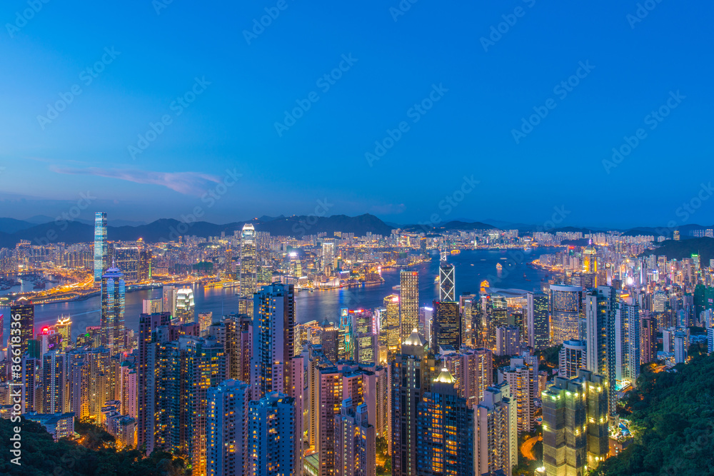 View of Hong Kong during sunset hours View of Hong Kong during sunset hours