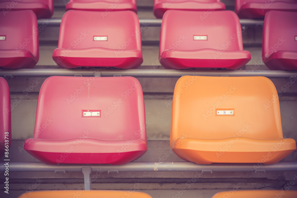 Fototapeta premium Empty seats in stadium vintage color