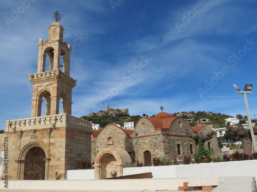 Grèce - Ile de Rhodes - Asklipios - Clocher et Eglise photo