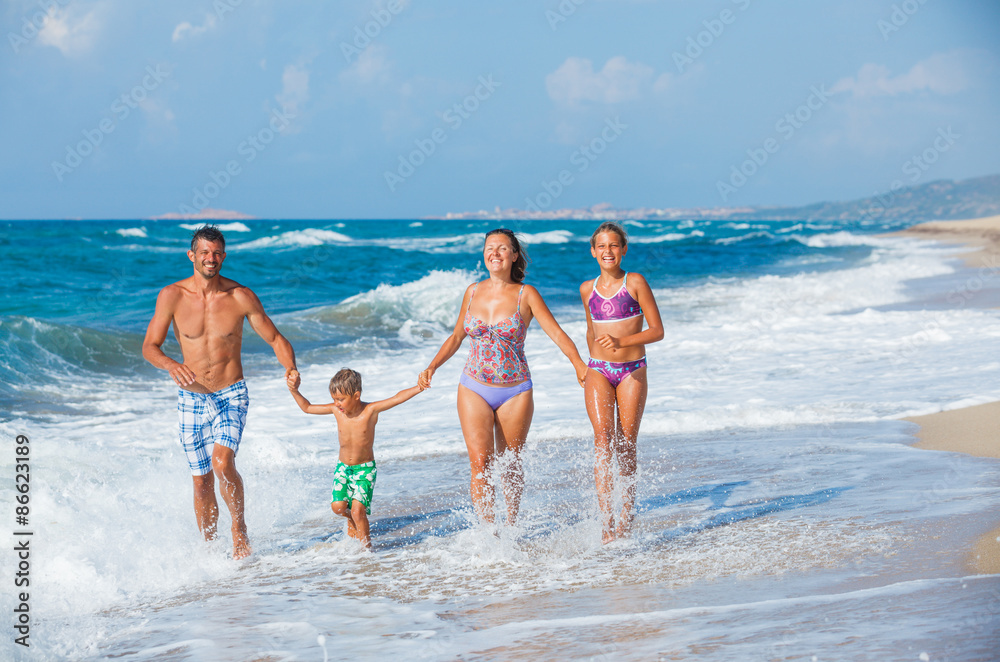 Family on the beach