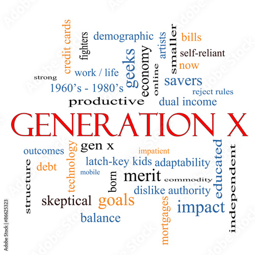 Generation X Word Cloud Concept