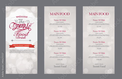 vector vintage food design template. menu restaurant brochure.