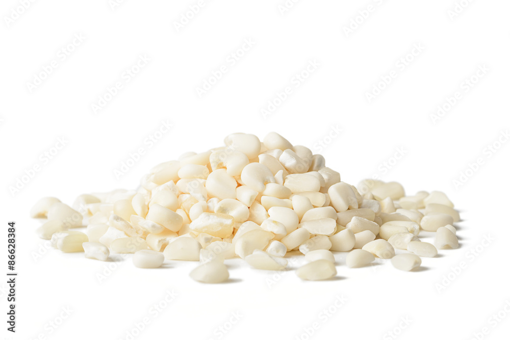 white corn grits on white, tilt shift lens white corn grits on white, tilt shift lens