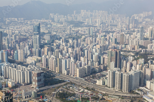 Densely populated area in Hong Kong