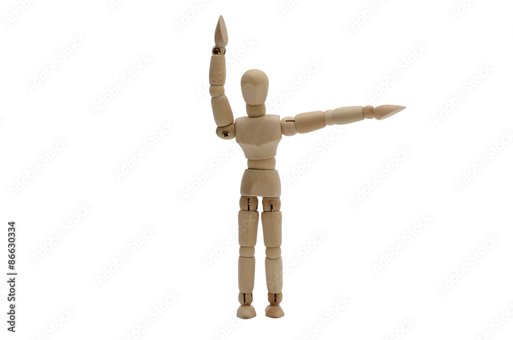 Traffic Policeman Stop Hand Signal (Front and back) Wooden figure (A)