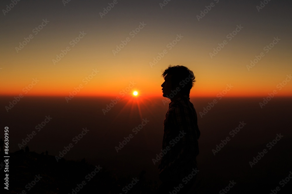 Man as Silhouette and  the Sun.