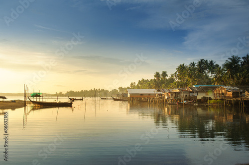 Fishing Village and sunrise