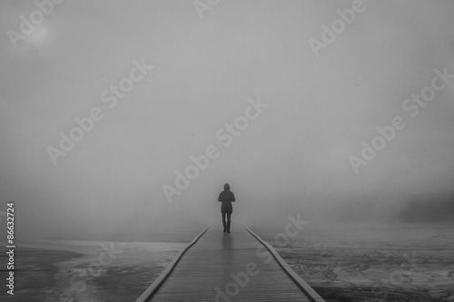 A walk through fog. photo