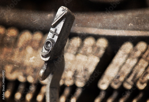 9 hammer - old manual typewriter - warm filter