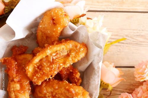 Golden Brown Fried Bananas - Thai Snack