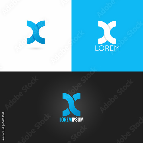 letter X logo design icon set background