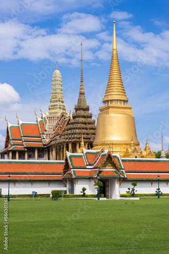 gold pagoda in Wat Phra Kaew, Bangkok