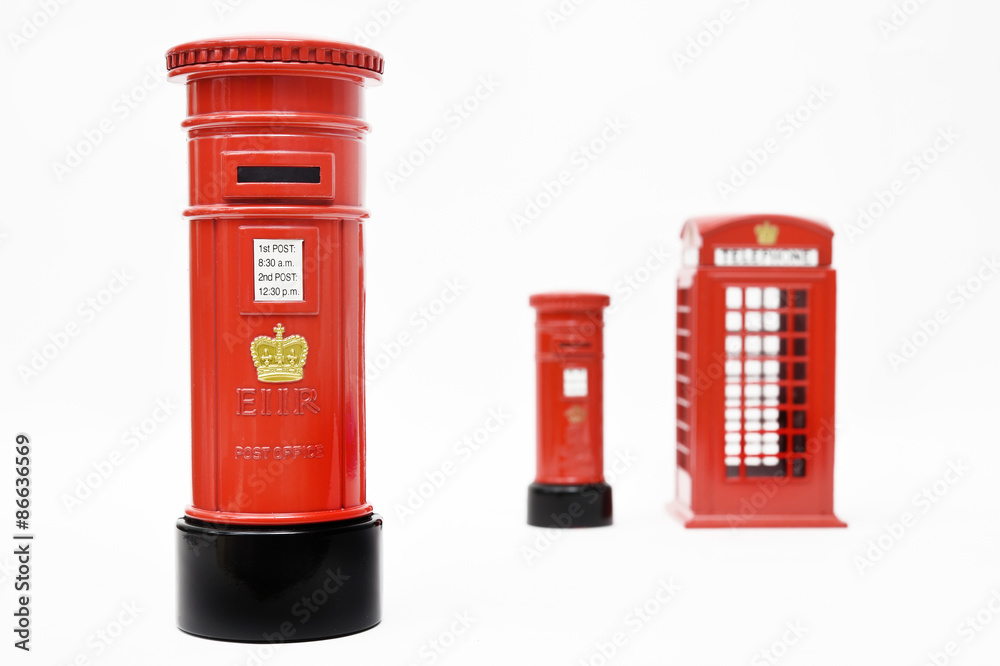 London postbox and telephone box London postbox and telephone box