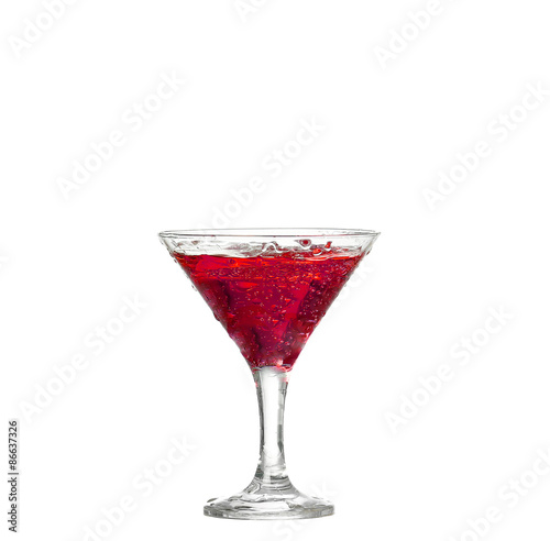  Red cocktail with isolated on white background