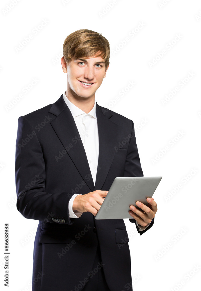 young businessman using a tablet young businessman using a tablet