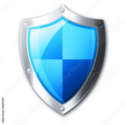 Niebieska ikona tarczy bezpieczeństwa