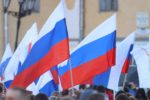 Vologda, RUSSIA – MARCH 10: demonstration of the Crimea to Russia reunion on March 10, 2014, in Vologda, Russia