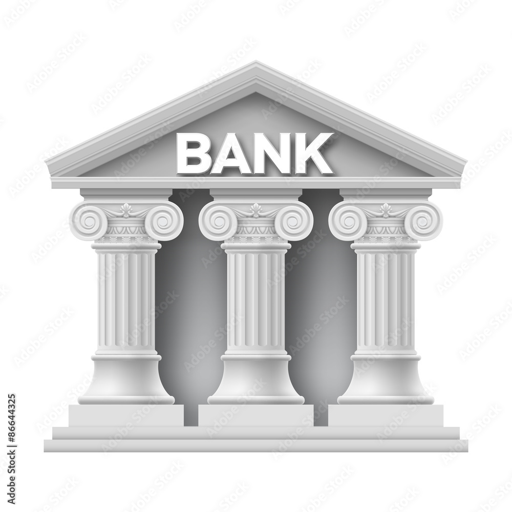 Fototapeta premium Stone building of bank