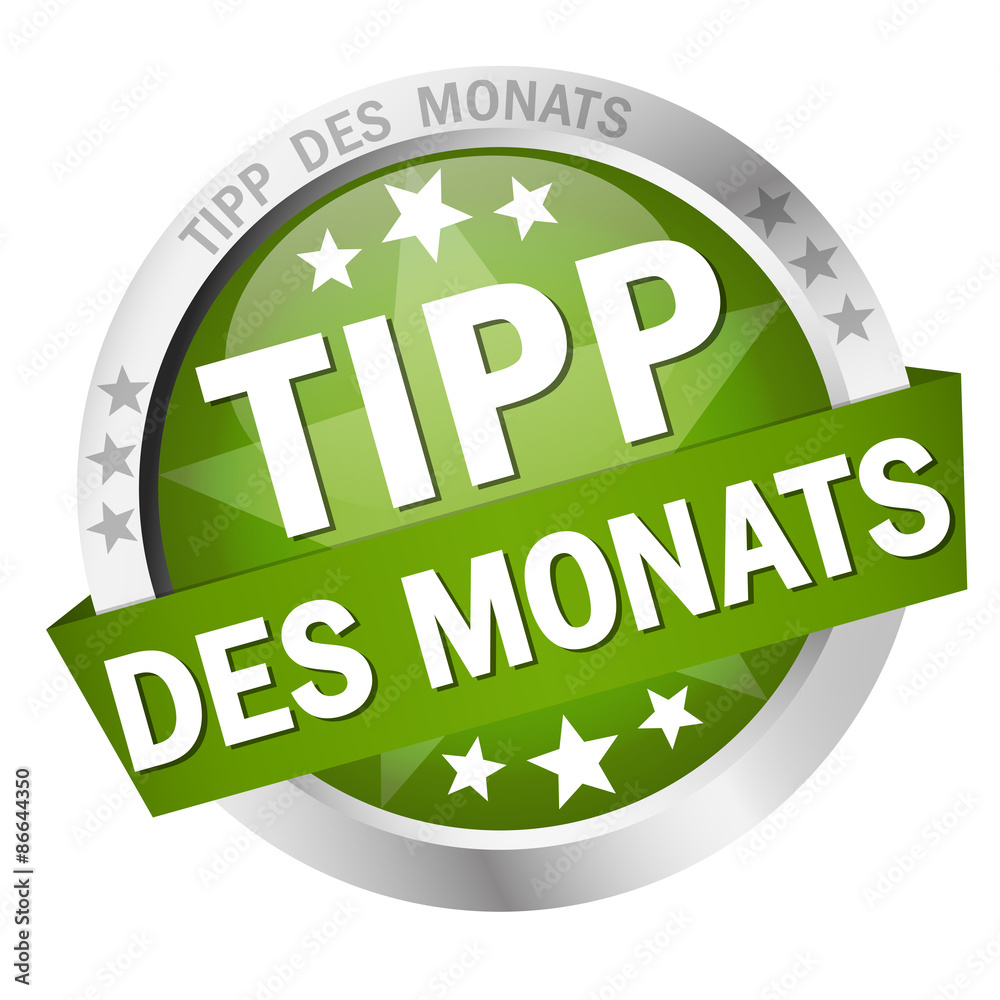 Button with banner Tipp des Monats Button with banner Tipp des Monats