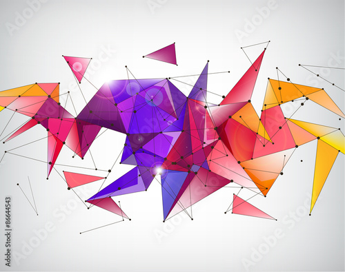 vector abstract crystal 3d faceted geometric origami rainbow