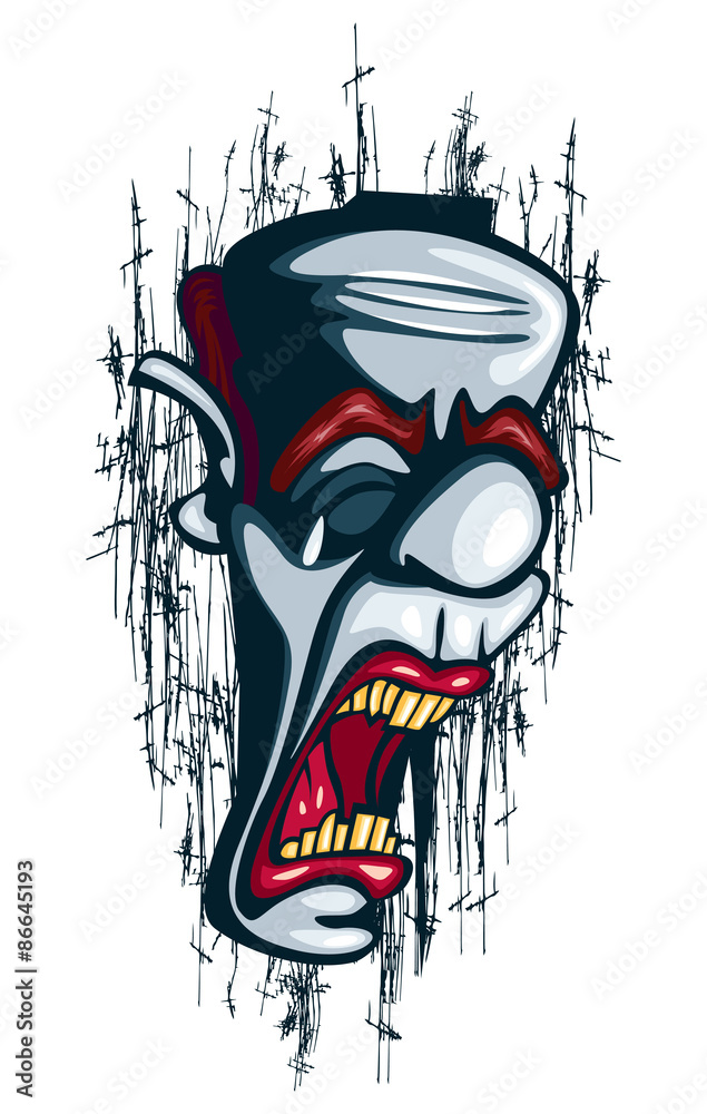 Naklejka premium Crying Clown Tattoo Vector
