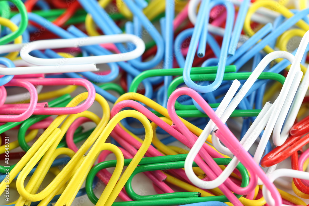 pile of colorful paperclip. pile of colorful paperclip.