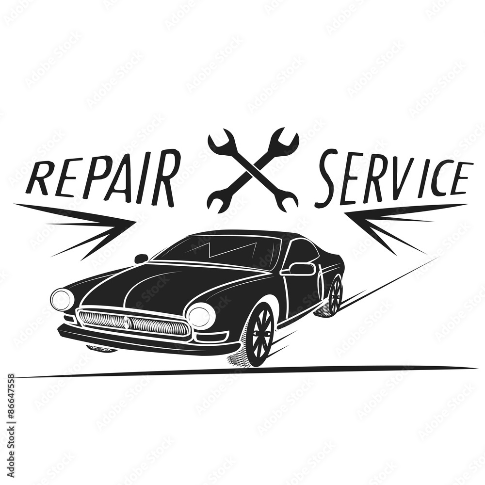 Car service logo template. Automotive repair theme concept. 