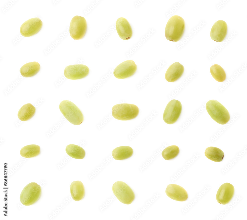 Set of multiple single white grapes Set of multiple single white grapes