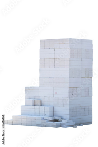 Autoclaved Aerated Concrete isolated on white with clipping path