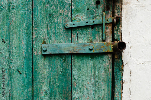 Old door lock and latch