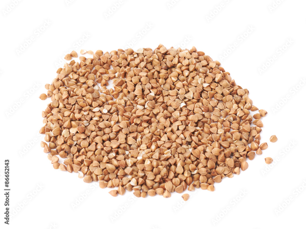 Pile of buckwheat seeds isolated Pile of buckwheat seeds isolated