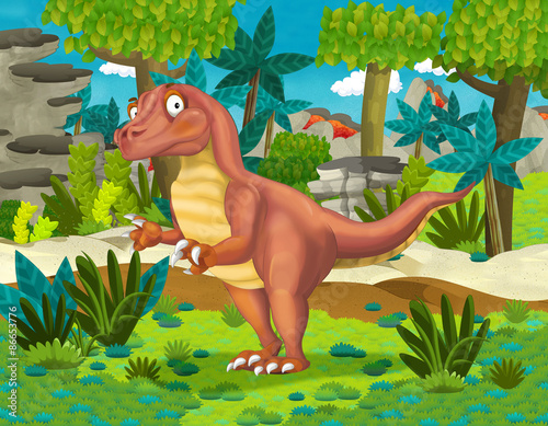 Cartoon dinosaur - raptor illustration for the children