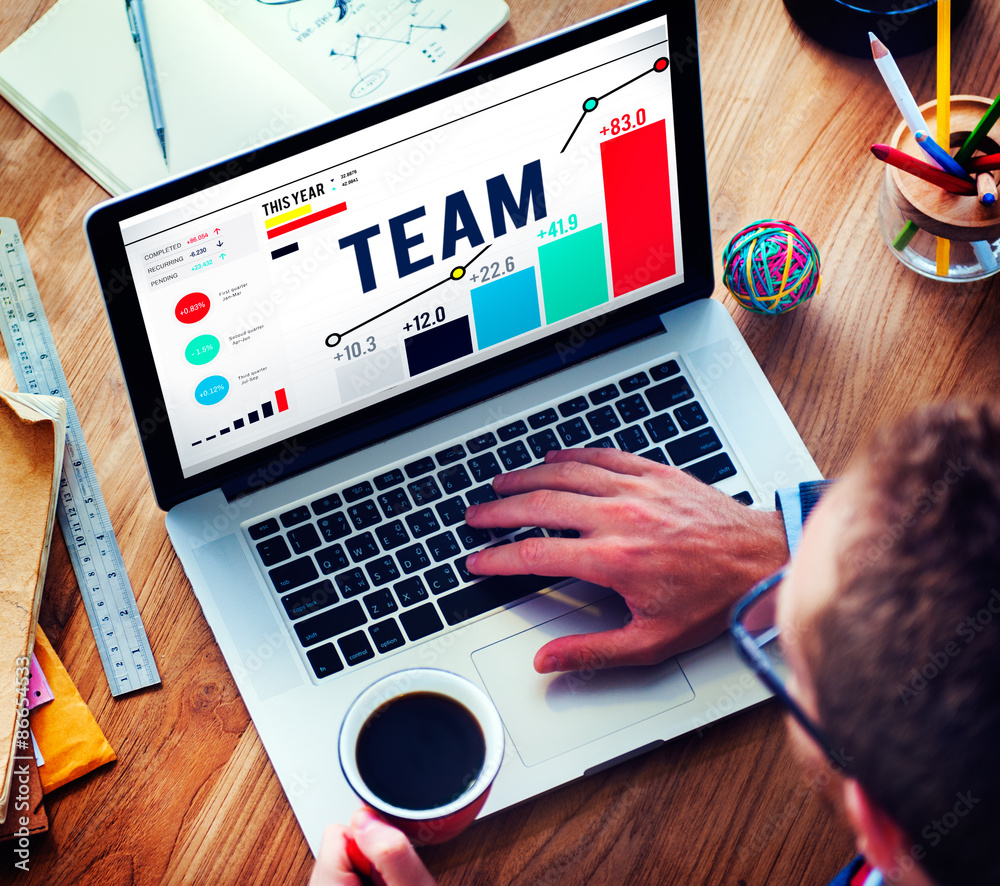 Fototapeta premium Team Teamwork Corporate Data Analysis Concept