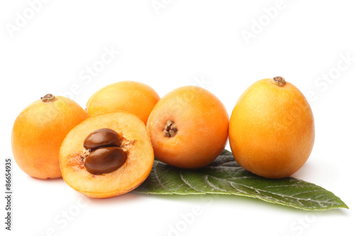 Loquat medlar with leaf photo