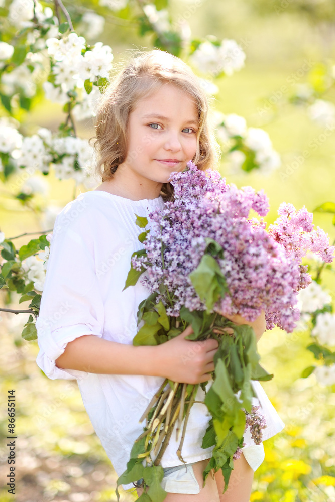 portrait of little girl outdoors in summer portrait of little girl outdoors in summer