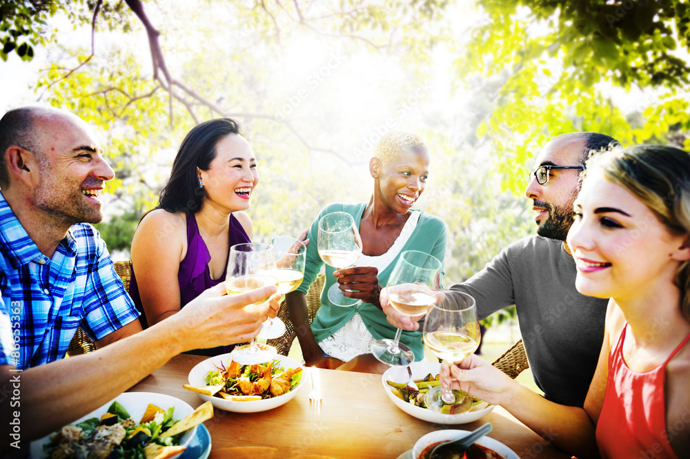 Diversity Friendship Dining Hanging out Luncheon Concept Diversity Friendship Dining Hanging out Luncheon Concept